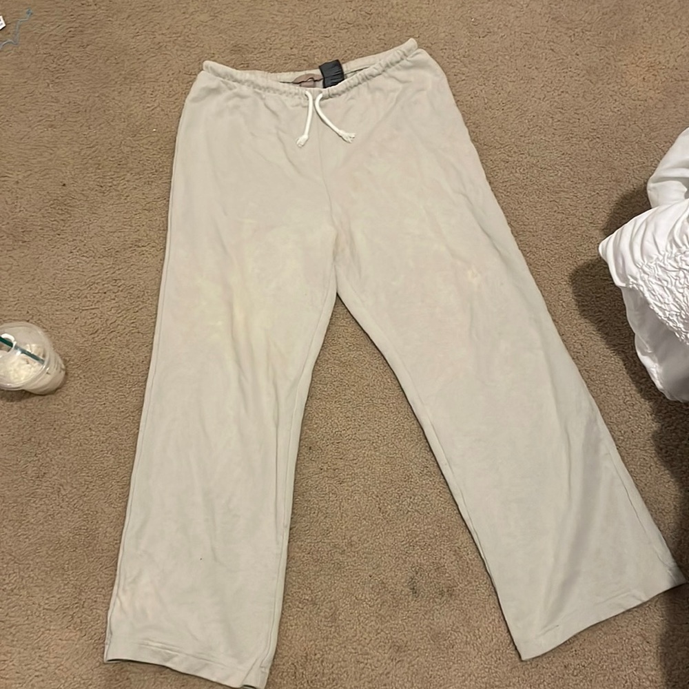 H&M sweatpants high waisted with drawstring, straight, wide legs US Medium